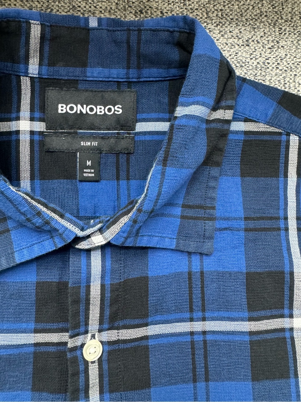Bonobos Blue and Black Plaid Slim Fit Button-Down Shirt